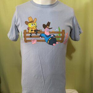SpongeBob SquarePants Men's Blue T Shirt Size Small Patrick Star Squidward Mr. K